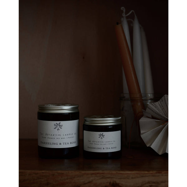 Darjeeling and Tea Rose scented soy candle by The Botanical Candle Co.