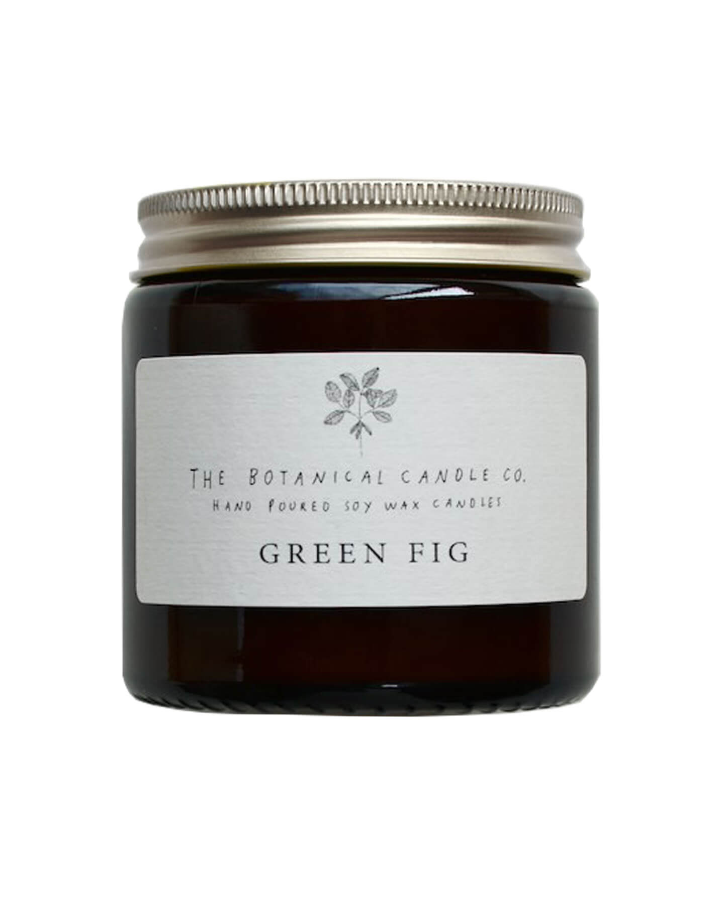Green fig scented soy candle by The Botanical Candle Co.