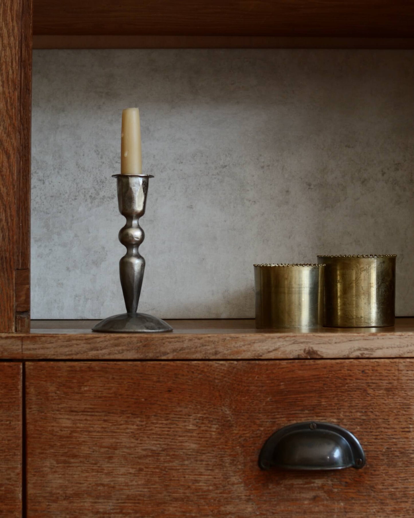 Hammered Silver Candle Holder