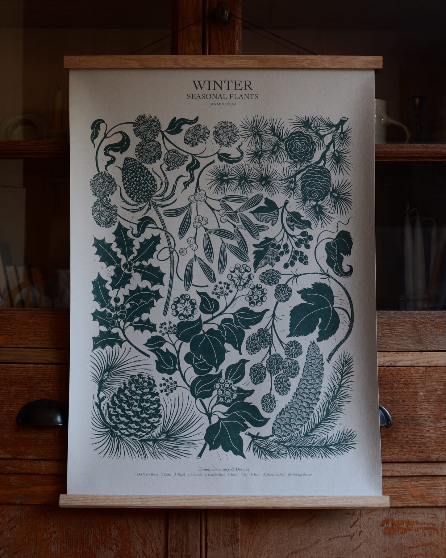 Seasonal Linocut Print - Winter