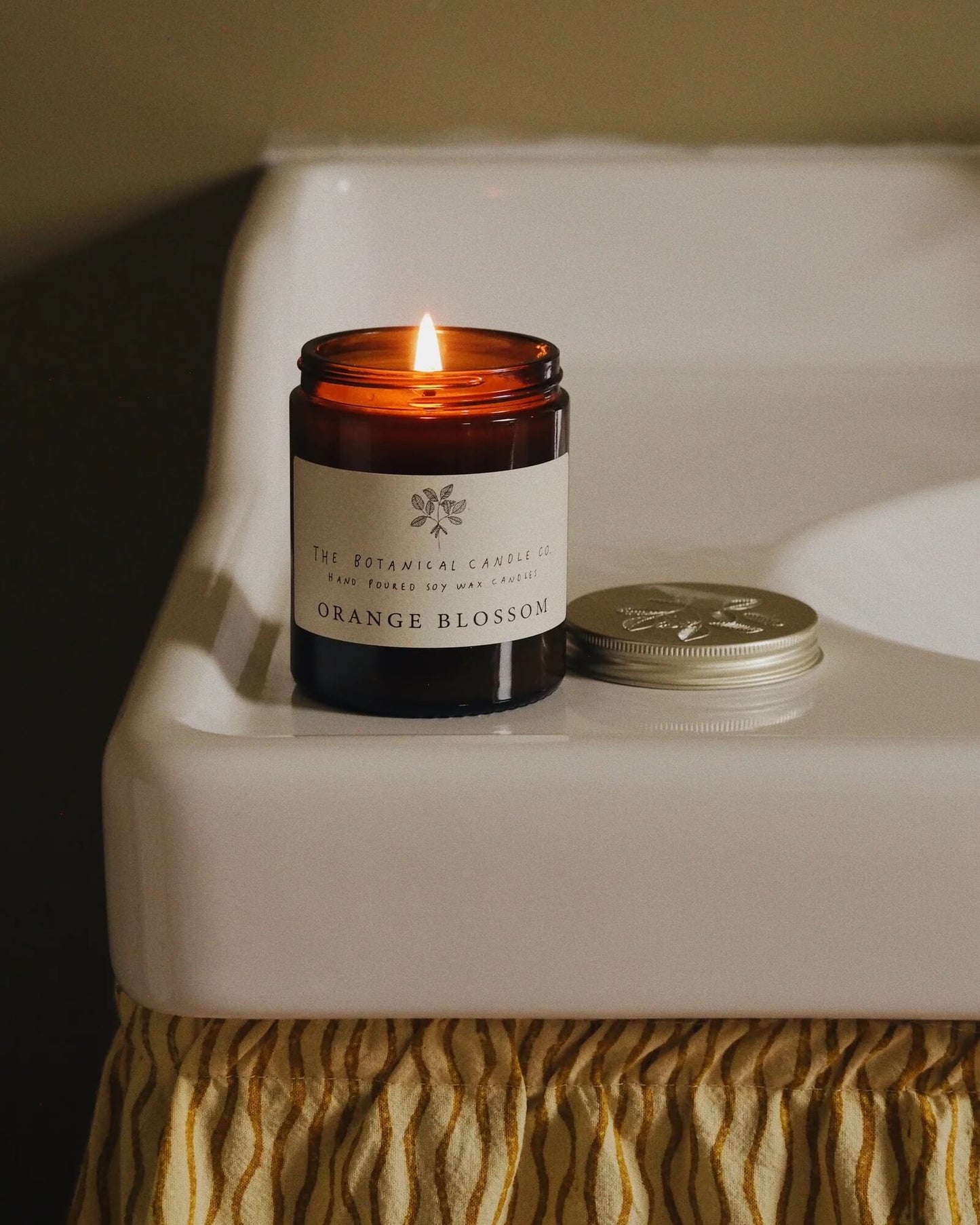Orange Blossom scented soy wax candle by The Botanical Candle Co.
