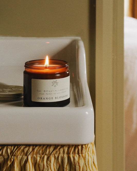 Orange Blossom scented soy wax candle by The Botanical Candle Co.