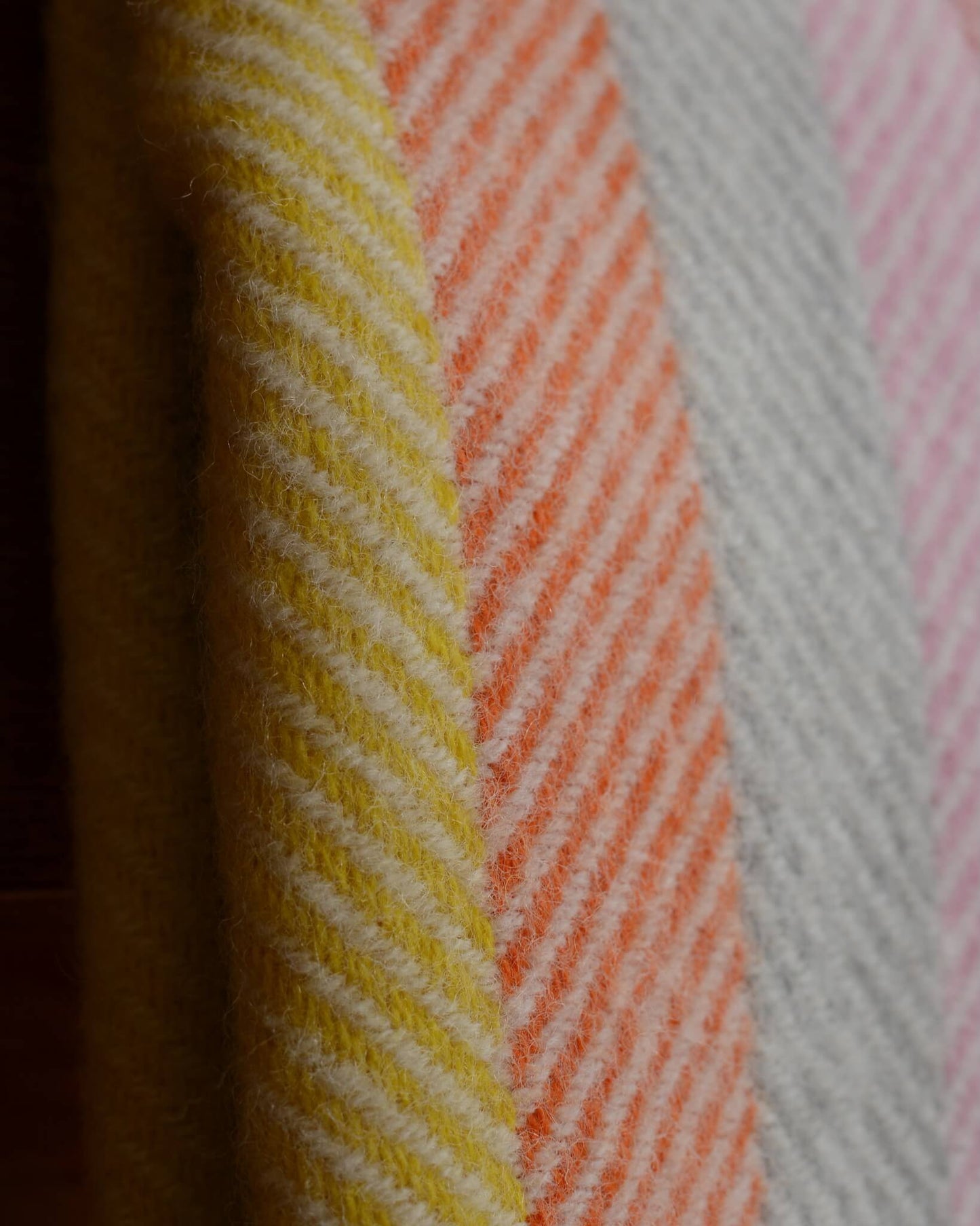 British Pure Wool Stripe Blanket Rainbow