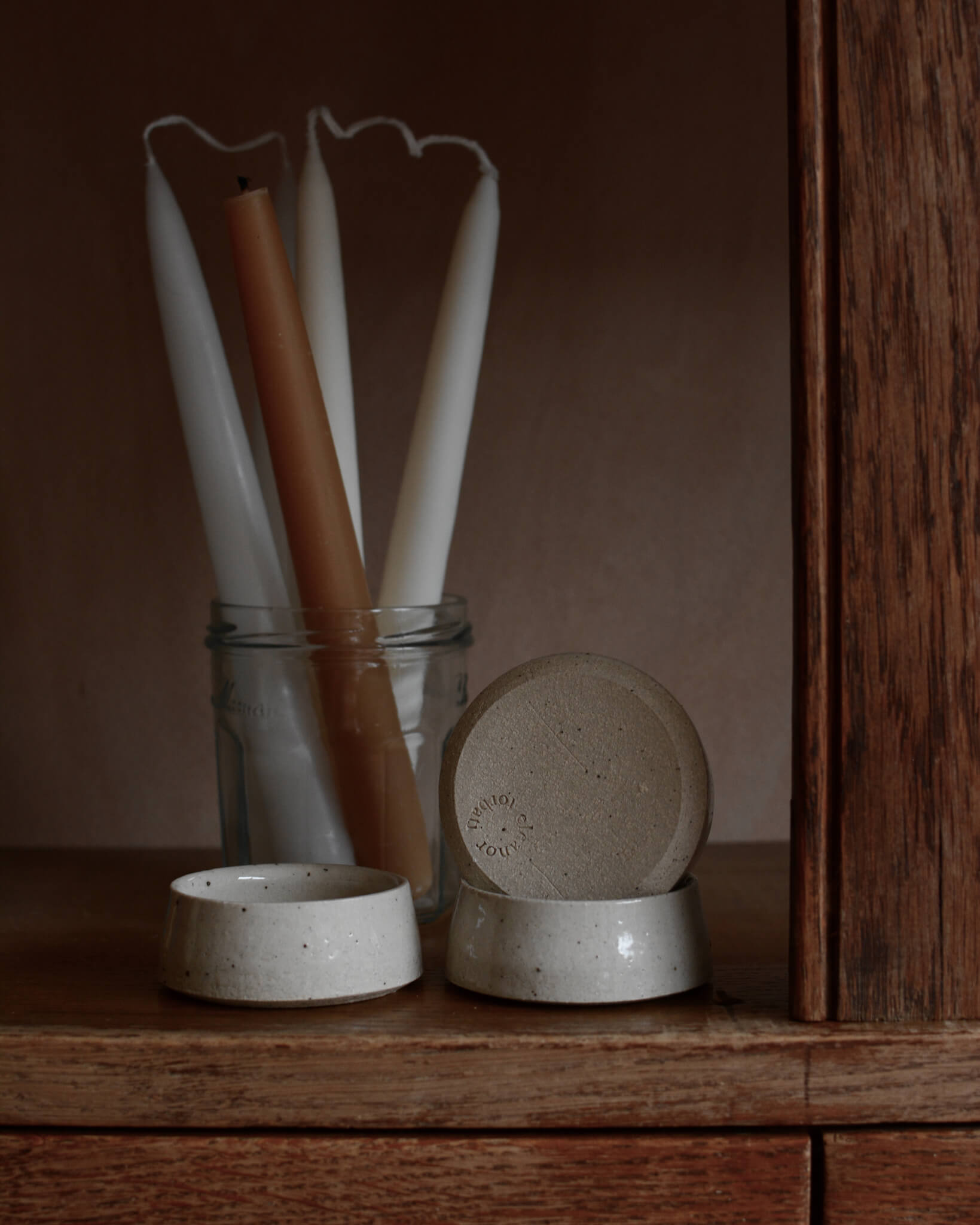A collection of ceramic tea light holders.