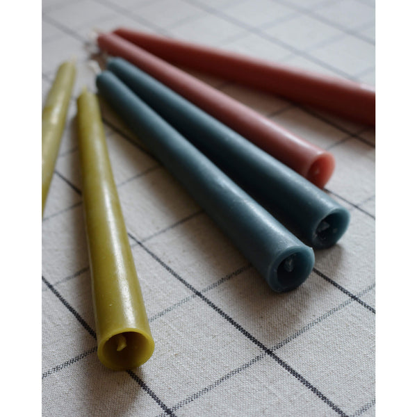 Colourful Beeswax Dinner Candles