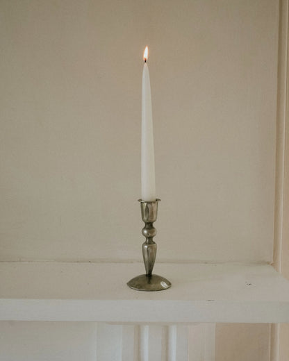 Hammered Silver Candle Holder