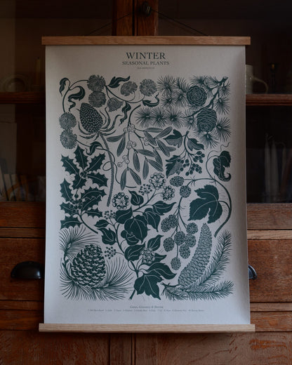 Seasonal Linocut Print - Winter