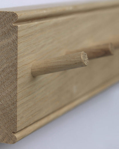 Detail of an solid oak key rack by Creamore Mill