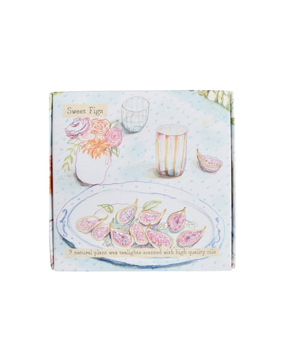 Sweet Figs soy tealights box on white background