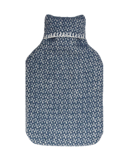Wool Hot Water Bottle - Blue Slate Windmill