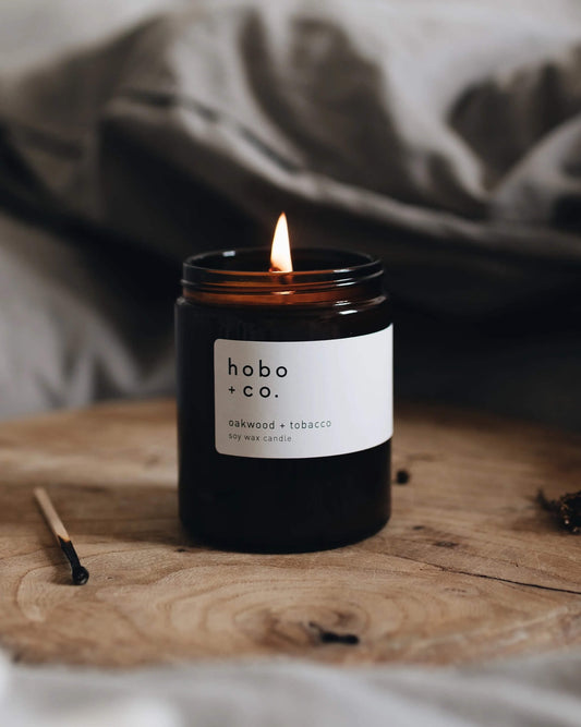 Oakwood & Tobacco Soy Wax Scented Candle