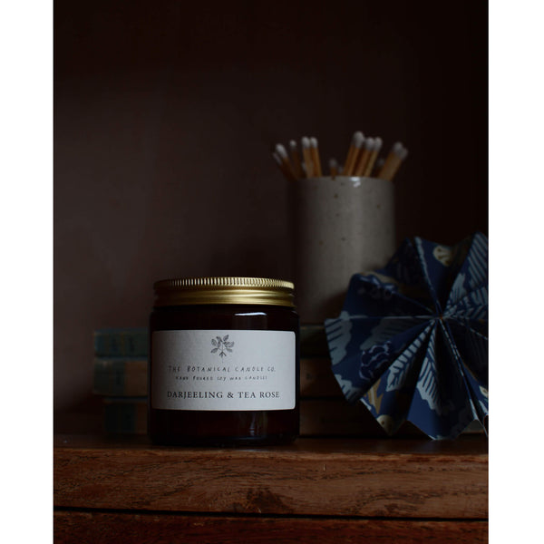 Darjeeling and Tea Rose scented soy candle by The Botanical Candle Co.