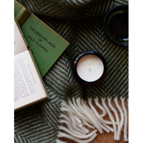 Green fig scented soy candle by The Botanical Candle Co.
