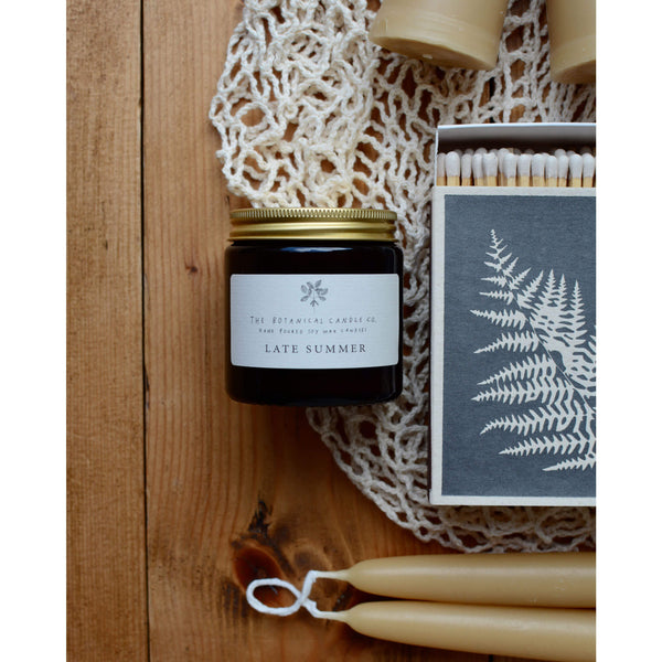 Late Summer scented soy wax candle by The Botanical Candle Co.