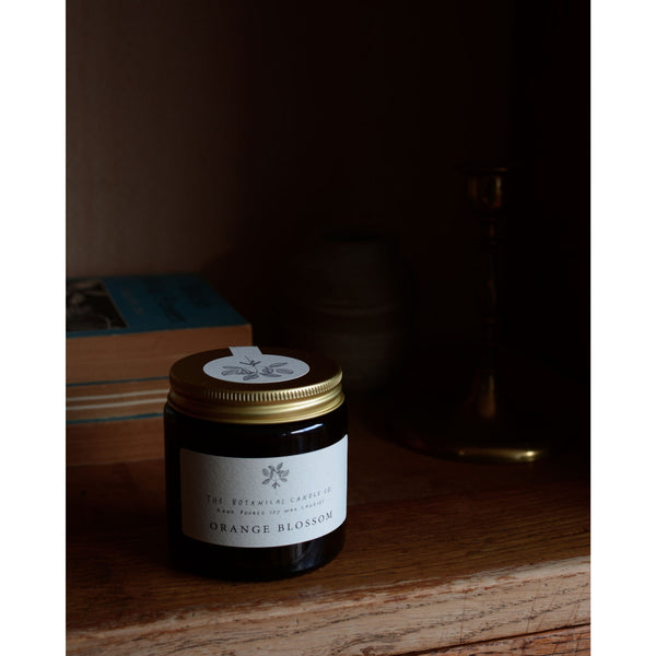 Orange Blossom scented soy wax candle by The Botanical Candle Co.