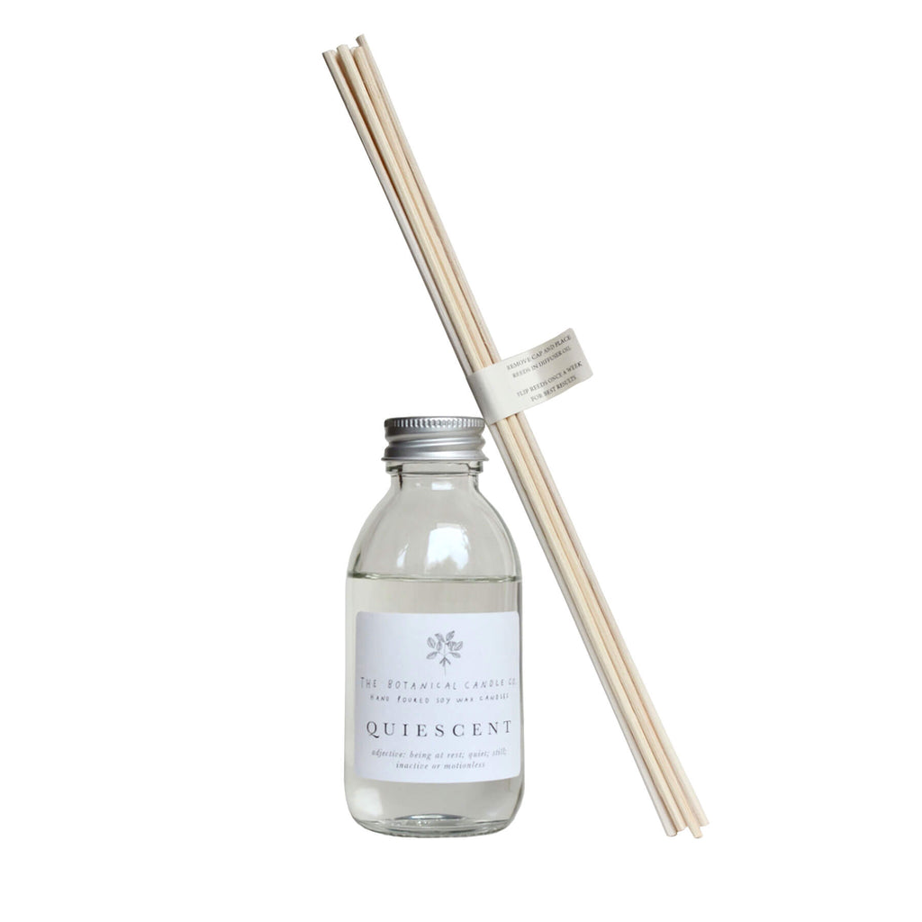 Quiescent scented reed diffuser by The Botanical Candle Co.